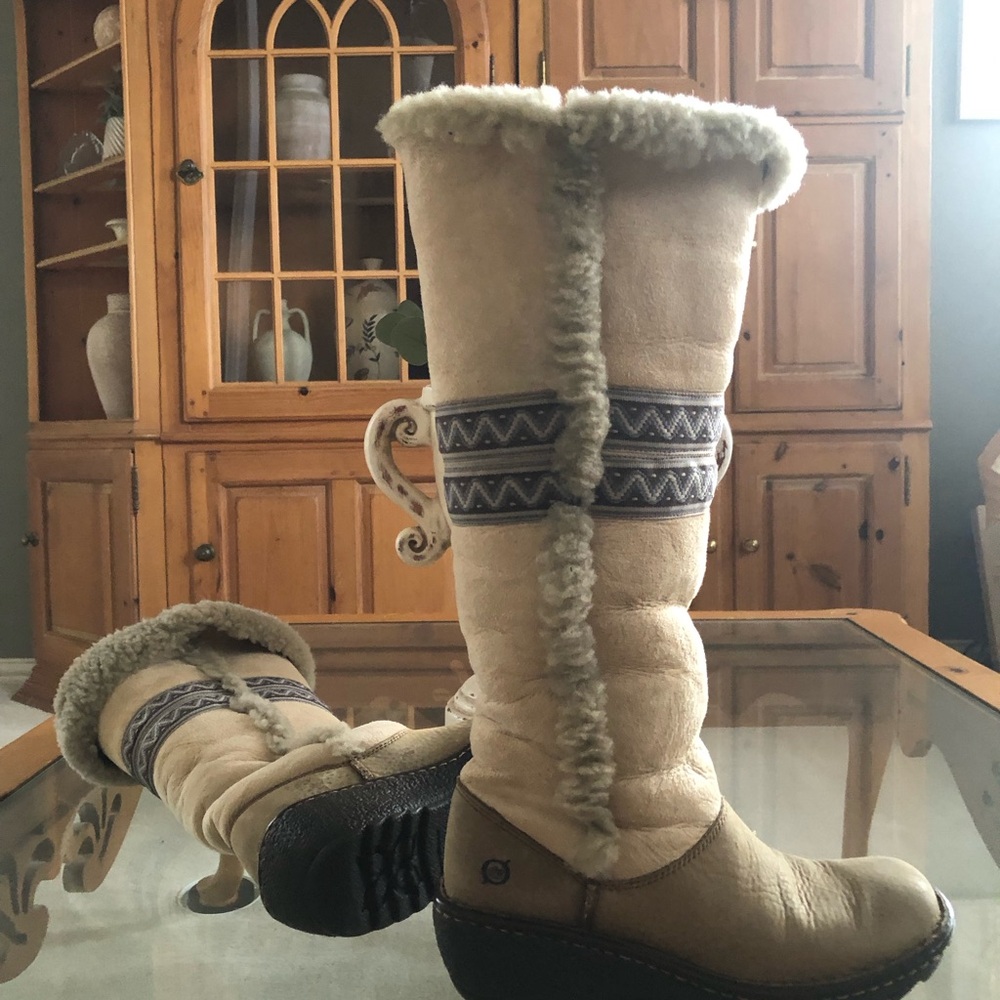 Born BoHo shearling tall boots